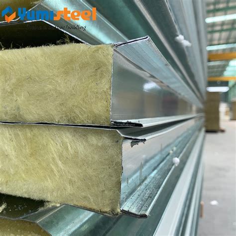 Mm Composite Corrugated Metal Rockwool Sandwich Panel For Container