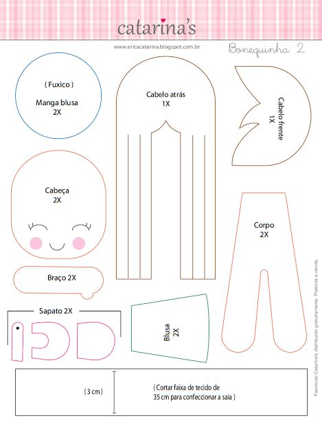 Bonequinha Em Feltro Molde E Passo A Passo De Boneca Em Feltro