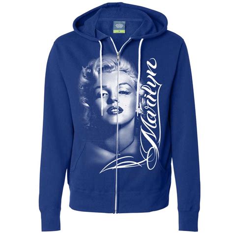 Marilyn Monroe Portrait Signature Zip Up Hoodie Ebay