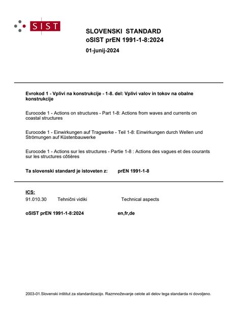 PrEN 1991 1 8 Eurocode 1 Actions On Structures Part 1 8 Actions