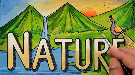 Lettering Drawing Nature, अक्षरलेखन निसर्ग #shorts #ytshorts # ...