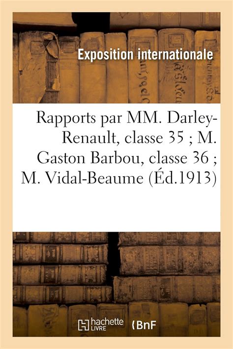 Amazon Rapports Par MM Darley Renault Classe 35 M Gaston Barbou