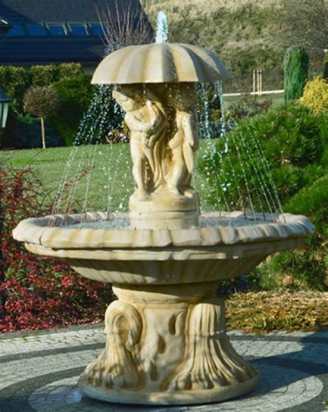 Casa Padrino Jugendstil Springbrunnen Kinder Mit Regeschirm Sandfarben