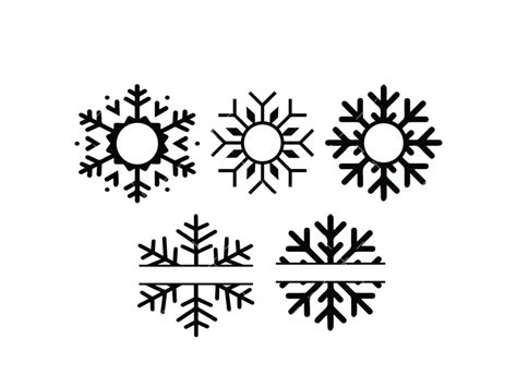 Snowflake Monogram SVG, PNG, PDF, Split Snowflake Svg, Winter Svg ...