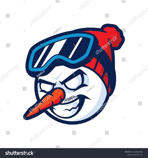 Vector Cartoon Character Mascot Snowman Head Stock Vector (Royalty Free ...