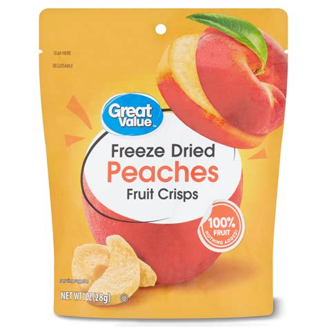 Great Value Freeze Dried Peach Crisps 1 Oz