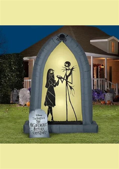 Gemmy Airblown Nightmare Before Christmas Arch W Jack And Sally