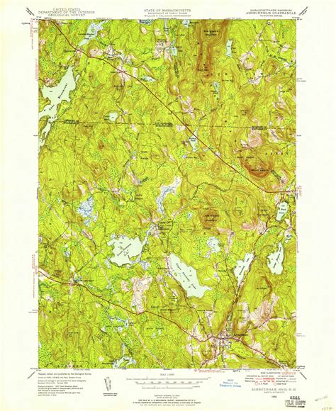 Ashburnham Massachusetts Usgs Old Topo Map Reprint X Ma