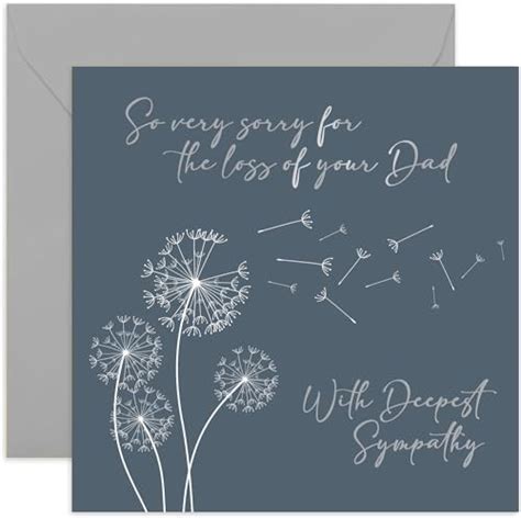 Sorry For The Sad Loss Of Your Dad Sympathy Card Dandelion Condolences Card Sorry Mourning