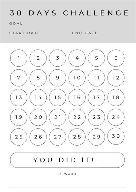 Day Challenge Goal Setting Progress Tracker Habit Forming A A