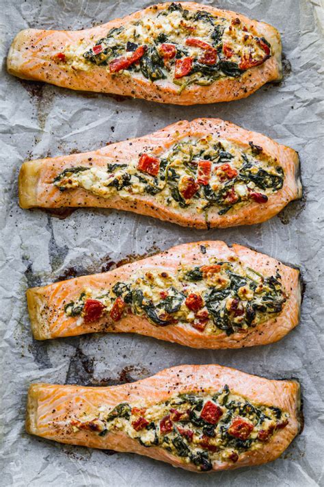 Stuffed Salmon With Spinach Feta Minutes Walder Wellness Rd