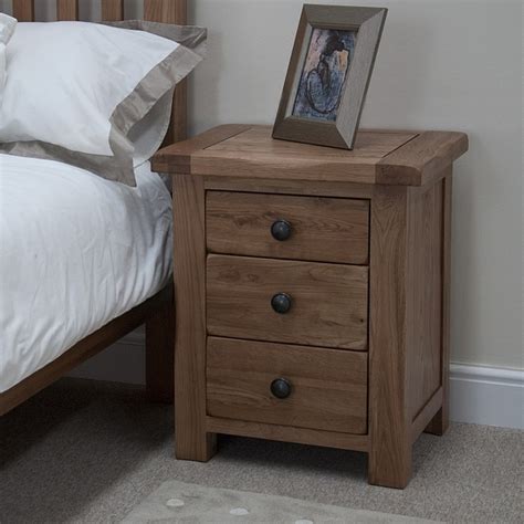 Rustic Solid Oak Furniture Bedside Table Uk