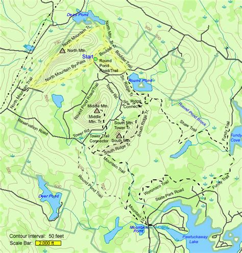 Pawtuckaway State Park Map – Map Of The Usa With State Names