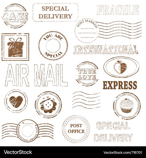 Stamp Set Collection Royalty Free Vector Image