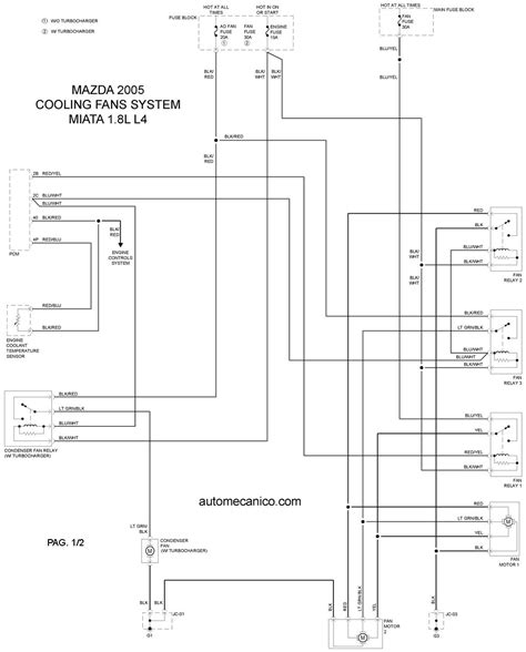 MAZDA Cooling Fans System Diagramas Ventiladores Abanicos