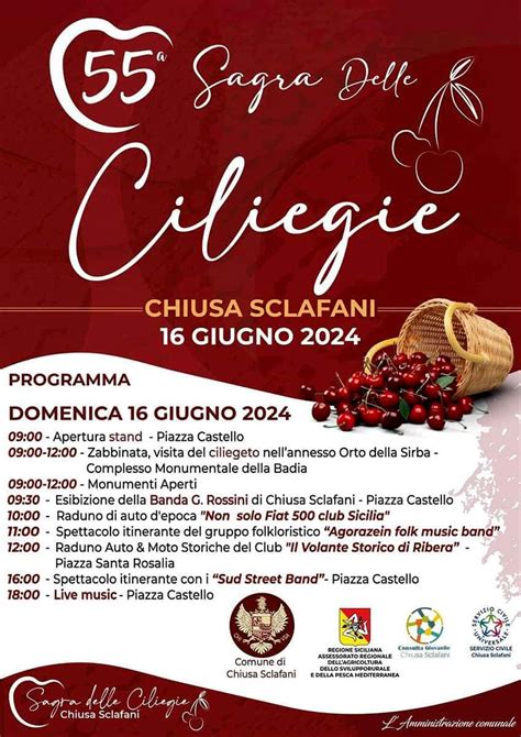 Chiusa Sclafani Sagra Delle Ciliegie Il 16 Giugno 2024