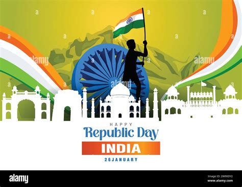 Happy Republic Day India26th January Background Abstract Vector