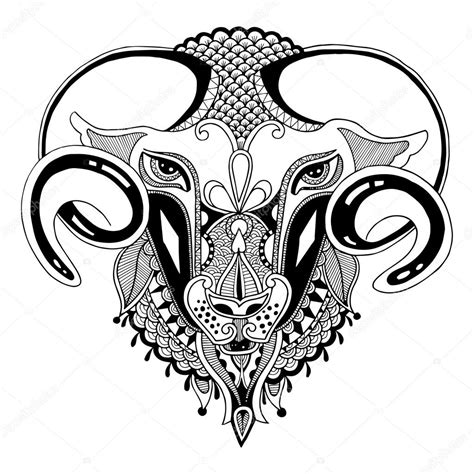 Head goat symbol of 2015 year — Stock Vector © karakotsya #57015247