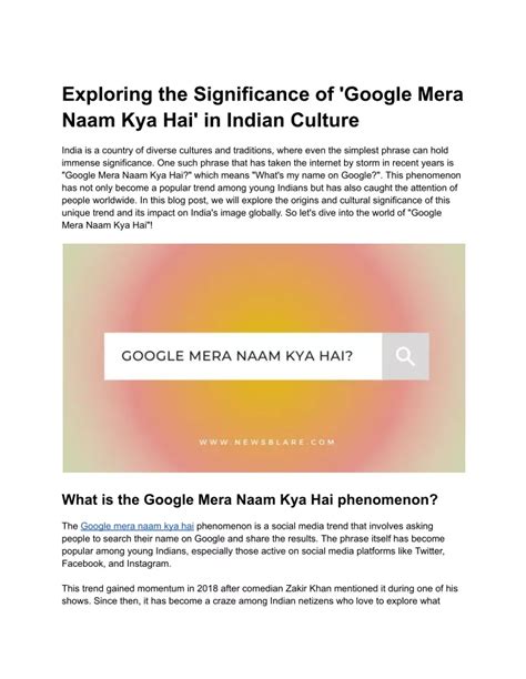 PPT - Exploring the Significance of 'Google Mera Naam Kya Hai' in ...