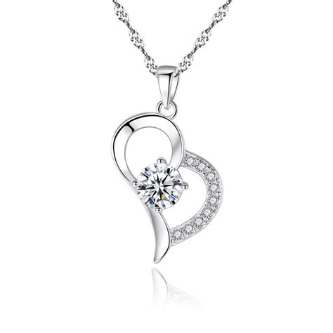 Hot Item Heart Shape Women Love 925 Silver Necklace Jewelry Silver Necklace Necklace