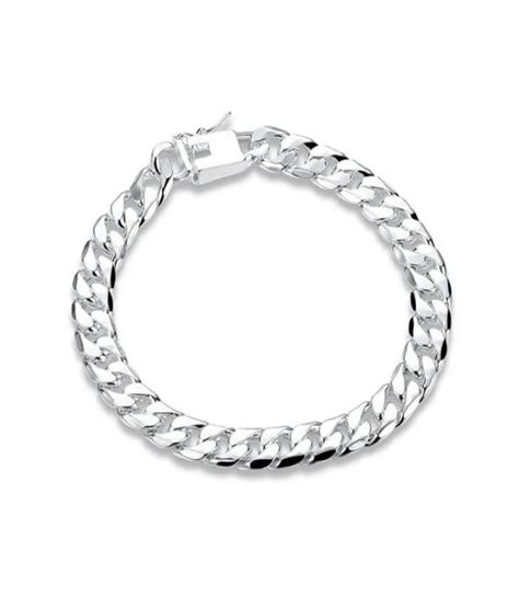 8 Mm Seitenkette Handkette Männlich Geld Sterling Silber Armband Männer