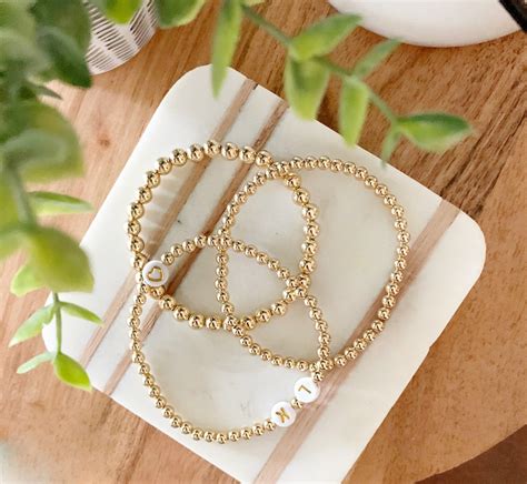 Gold Beaded Bracelet 2 5mm 3mm 4mm 5mm 14k Gold Filled Bead Etsy