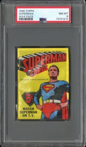 1966 Topps Superman Sealed Wax Pack Psa Nm Mt 8 Low Pop Dc Comics Non