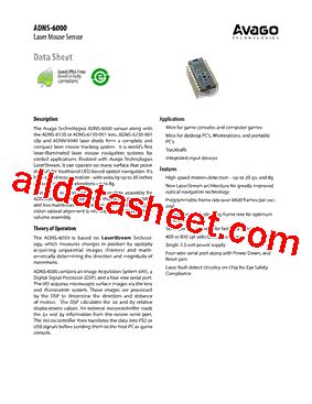 ADNS 6000 Datasheet PDF AVAGO TECHNOLOGIES LIMITED