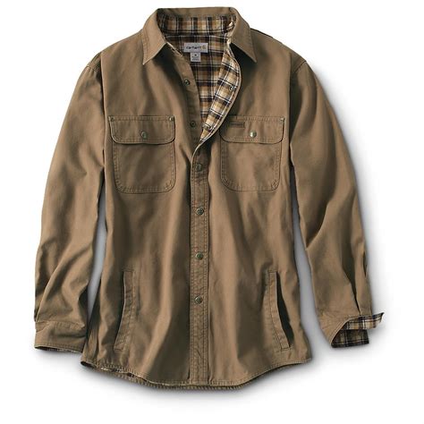 Carhartt Mens Weathered Canvas Shirt Jacket 607664 Shirts At