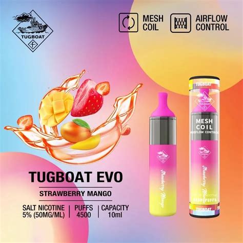 Tugboat Evo 4500 Puffs Disposable Vape Strawberry Mango Flavour