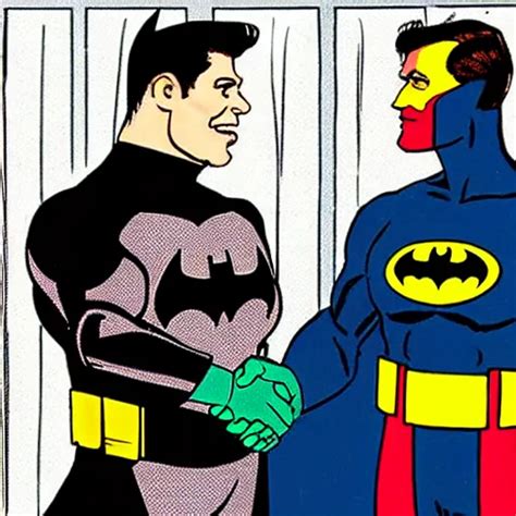 Batman Shaking Hands With Ronald Reagan Stable Diffusion Openart