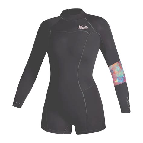 Mystic Womens Lunar 22mm Back Zip Longarm Shorty Wetsuit Dark Grey