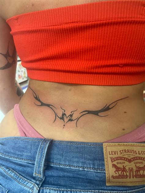 Tattoo Tramp Stamp Small Strand Stamp Dainty Tramp Stamp Spine Tattoos