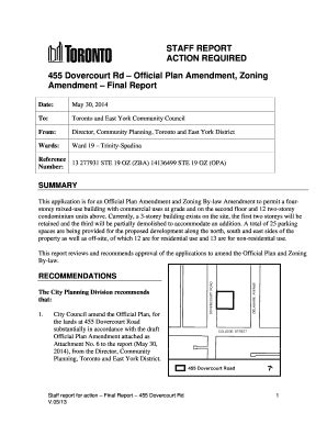 Fillable Online Toronto TE33 5 Staff Report 455 Dovercourt Road