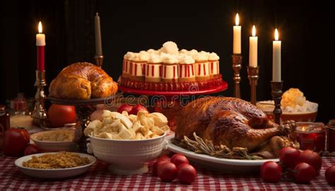 Roast Turkey Pumpkin Candle Warmth Thanksgiving Celebration Feast