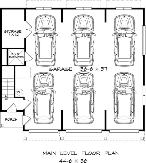 Plan 76727 Traditional Style With 2 Bed 1 Bath 6 Car Garage