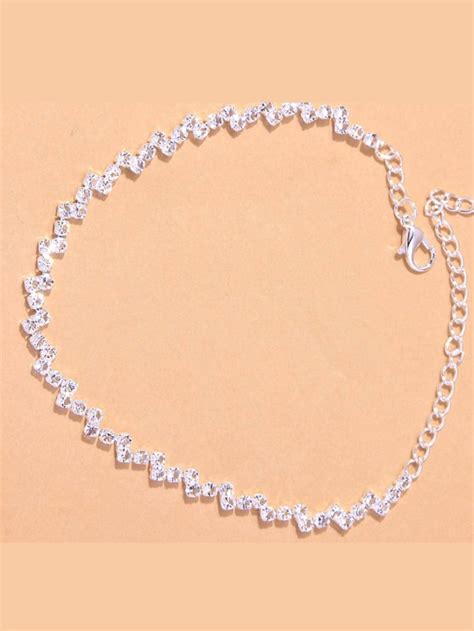 Rhinestone Anklet Chain Shein Usa