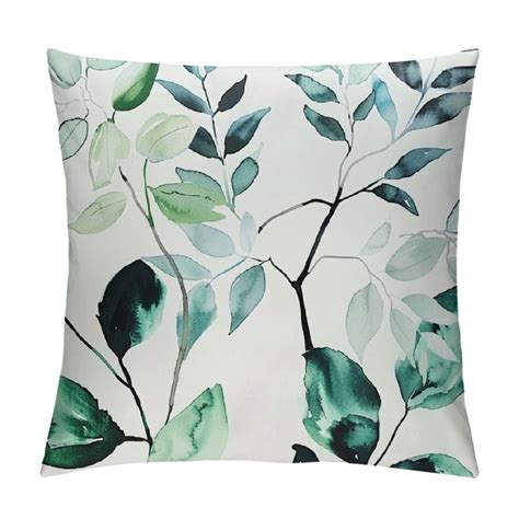 Nawypu Eucalyptus Leaves Pillow Covers Spring Watercolor Sage Green