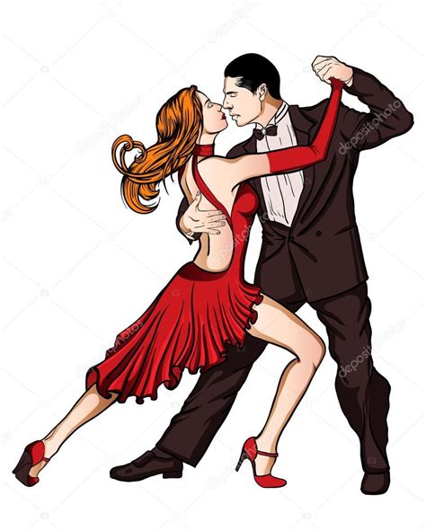 Una pareja bailando tango aislada vector gráfico vectorial