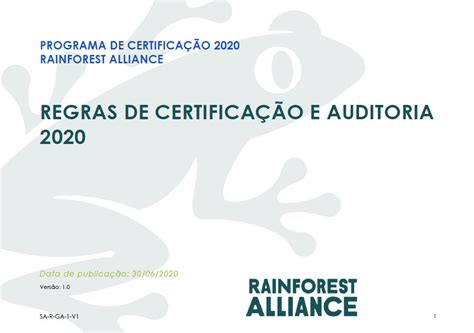 Regras De Certifica O E Auditoria Rainforest Alliance Para