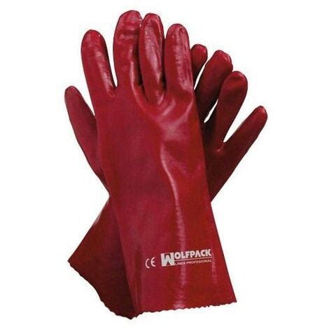 Gants Pvc Rouge Cm Paire