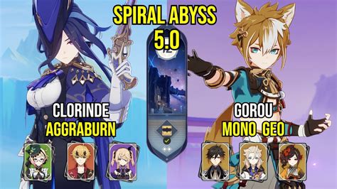 C0 Clorinde Aggraburn C6 Gorou Mono Geo Spiral Abyss 5 0 Genshin