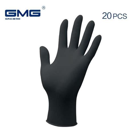 GANT DE CHANTIER Black 20 Pcs XL Gants De Travail Étanches En Nitrile