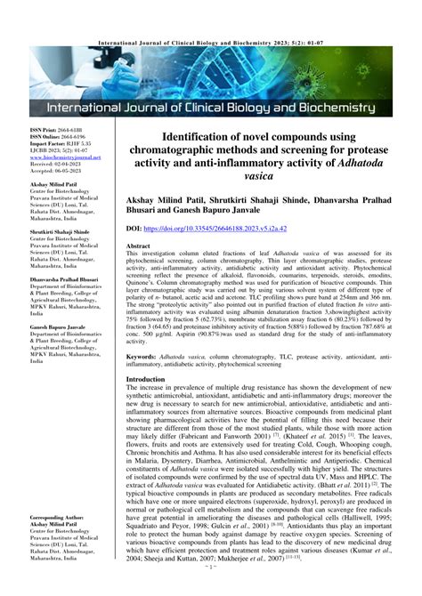 PDF Identification Of Novel Compounds Using Chromatographic Methods