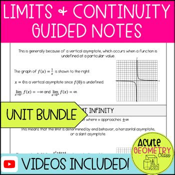 Limits Continuity Unit Graphs Tables Algebraically Calculus