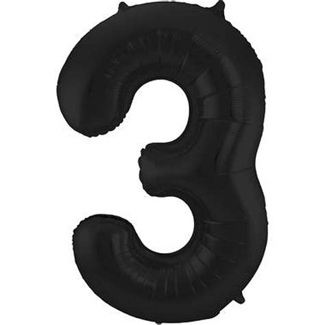 Ballon Alu Chiffre 3 Noir 86cm Articles Festifs