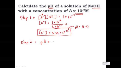 Calculating Ph From [oh ] Hydroxide Concentration Clear And Simple Youtube