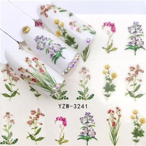 Nail Art Water Decals Stickers Transfers Spring Summer Flowers Floral