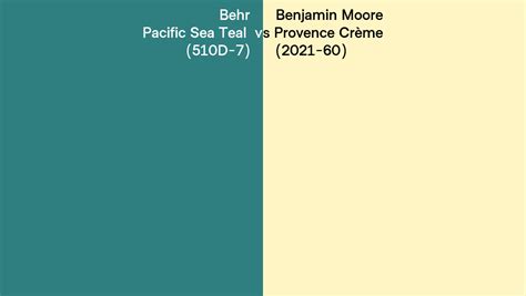 Behr Pacific Sea Teal 510D 7 vs Benjamin Moore Provence Crème 2021