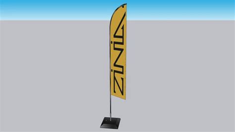 Beachflag ZINIA BK GLD 3D Warehouse